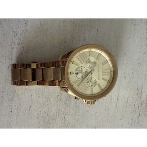 Michael Kors Chronograph Gold tone Stainless Steel Bracelet Wrist Watch MK5711